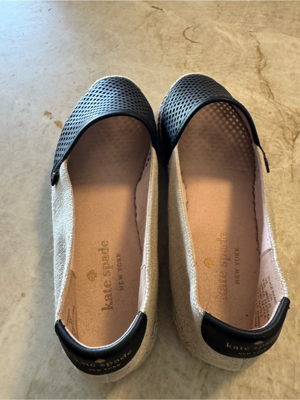 kate spade Black Perforated Espadrille Slip-Ons - Picture 10 of 12